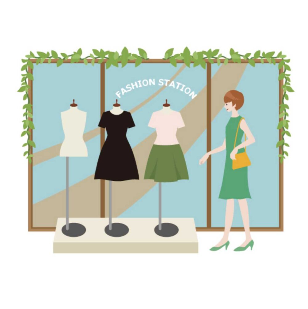 買い物する女性