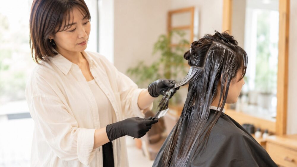 縮毛矯正と白髪染めの順番イメージ