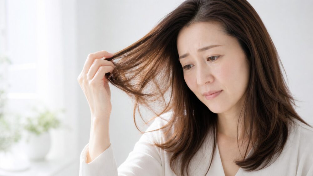 加齢による髪質変化に悩む女性