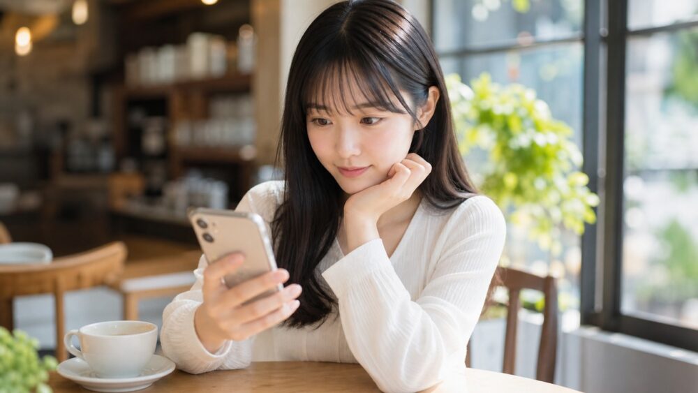 縮毛矯正のサロン料金をスマホで比較する20代女性
