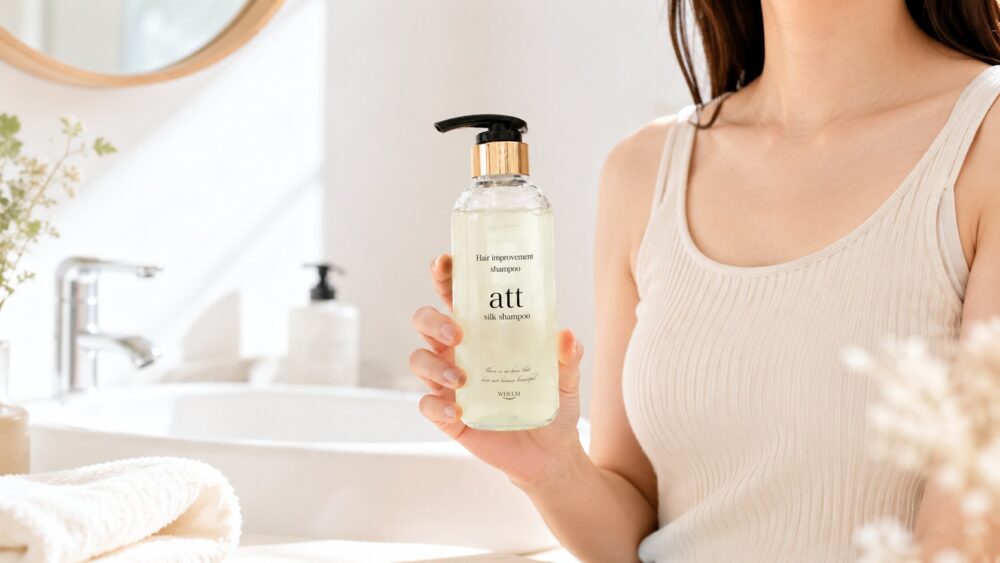 att シルクシャンプーのボトル