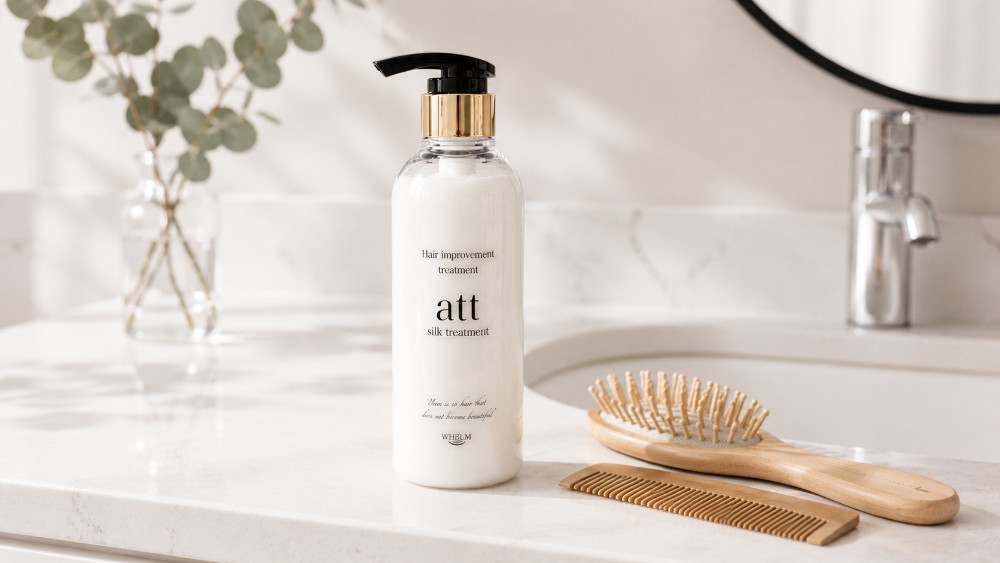 とかすだけでなじむatt シルクトリートメントとヘアブラシ