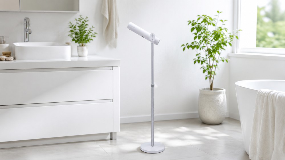BISARA Light ホワイト本体を洗面所に設置したイメージ