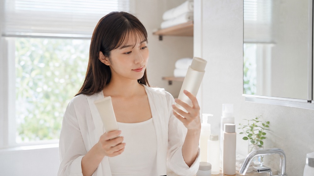 ヘアケア商品を選んでいる女性のイメージ