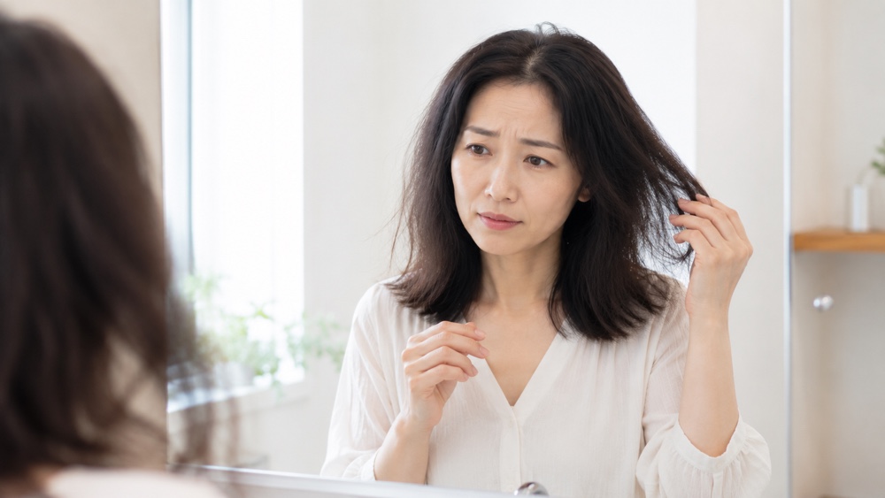 髪がキレイにならない原因に悩む女性