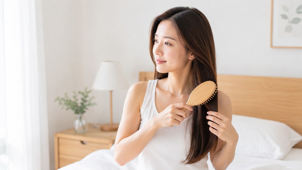 枕カバーやブラッシングで髪の摩擦を防ぐ
