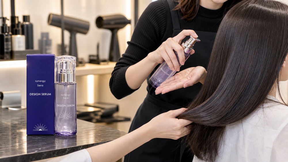 ④ ツヤとまとまりを底上げするサロン専売「シーラデザインセラム」