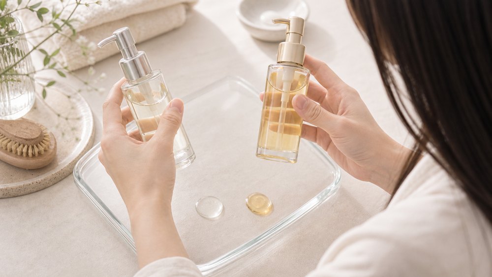 しっとり系とさらさら系のヘアオイルを比較する手