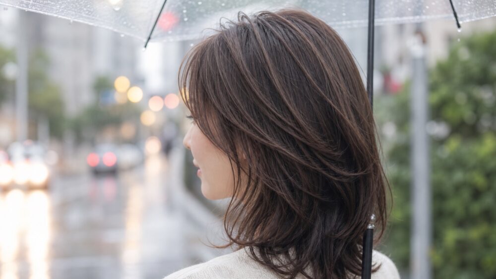 【方法⑦・日中】湿気から守り、髪を触りすぎない