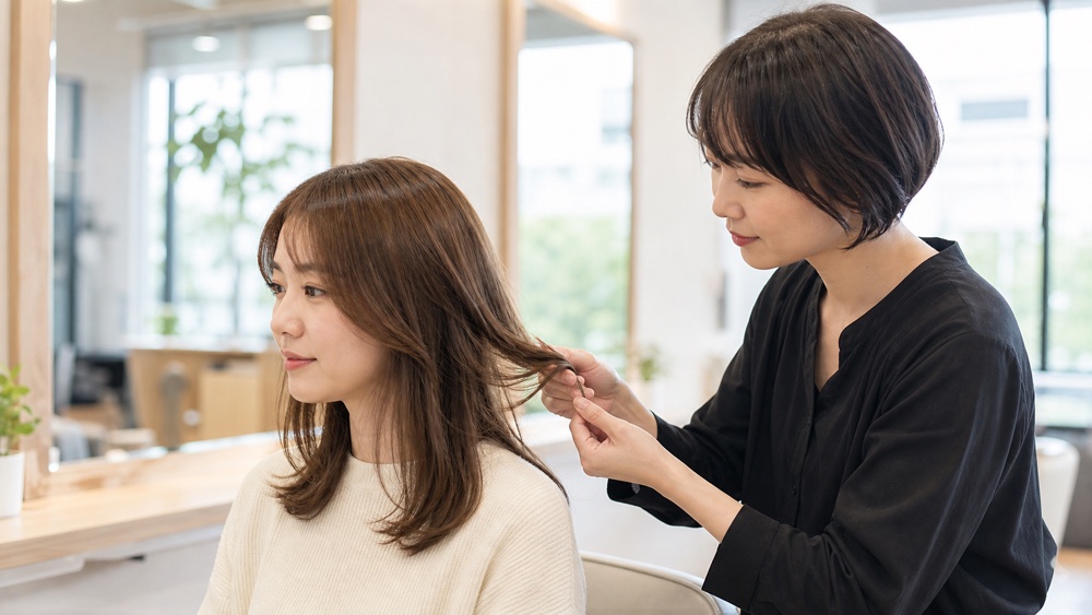 髪の悩みと施術内容を確認するカウンセリング