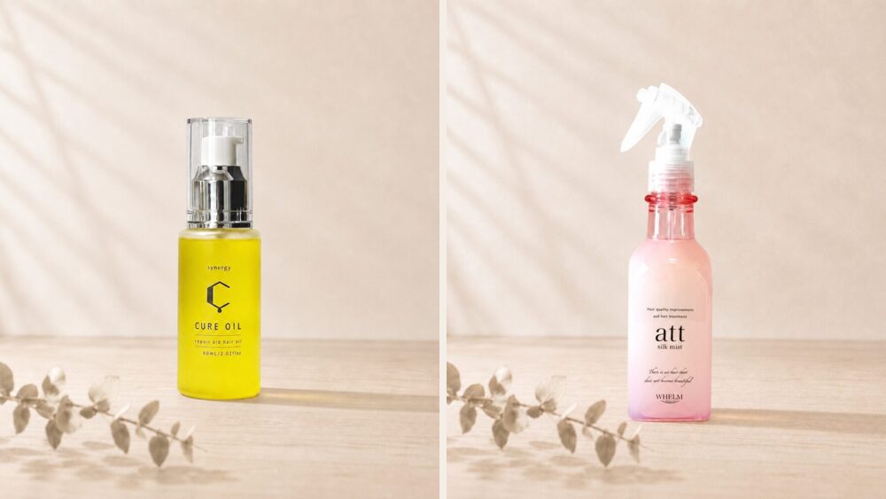 キュアオイルとattシルクミストの2商品