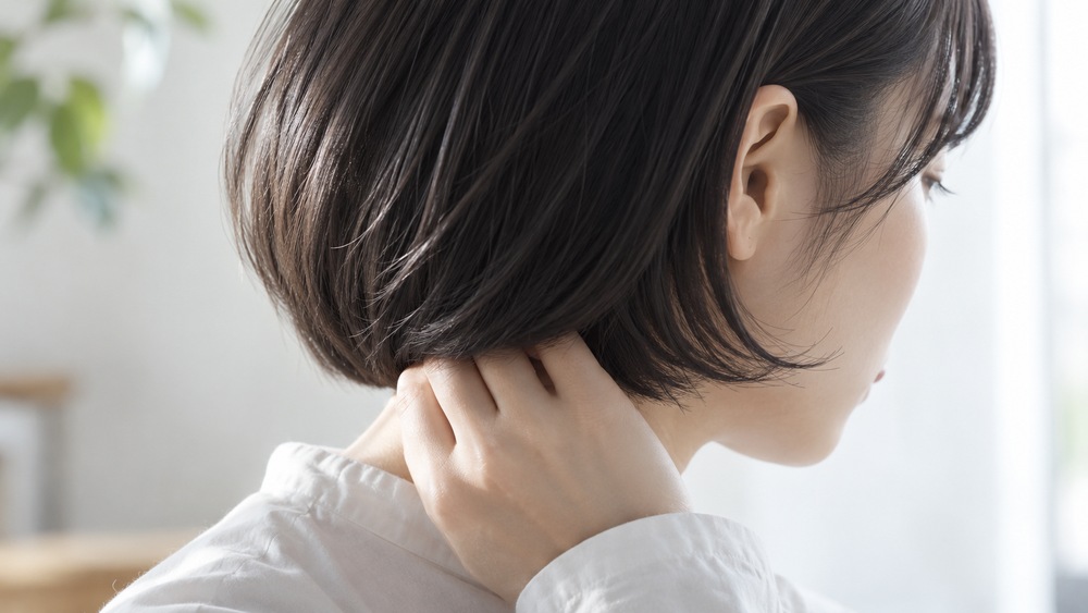 自然な曲線が残る柔らかなショートの毛先