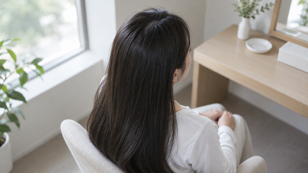 【例文④】根元は「つぶしすぎずふんわり残したい」