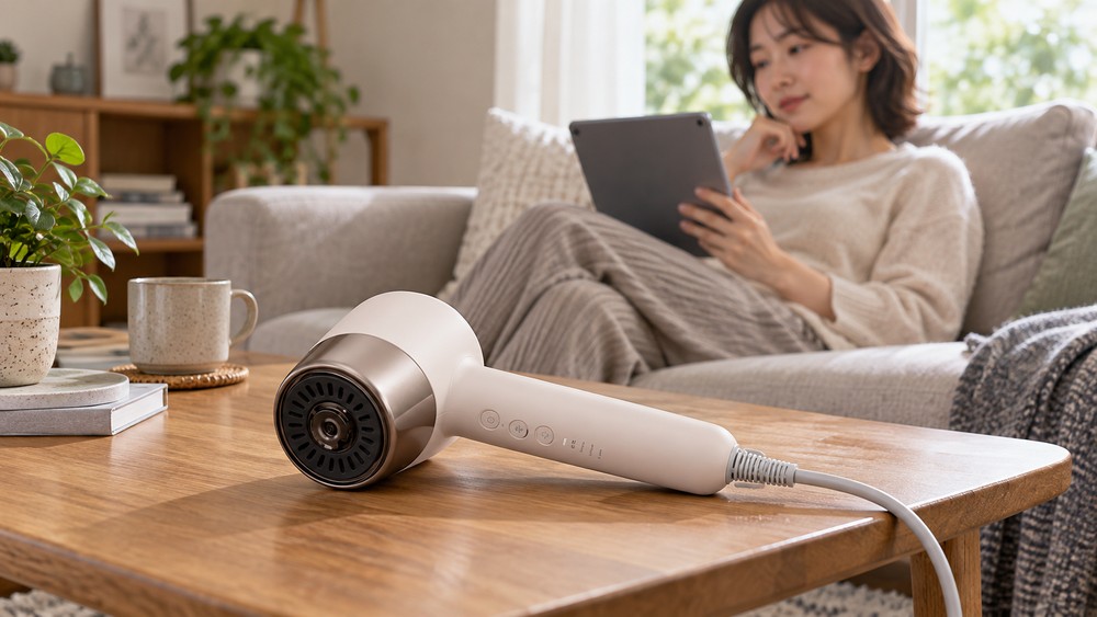 パナソニック ナノケア EH-NB70について疑問を調べる女性